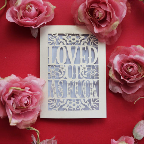 Laser cut funny Valentine's Cards - A6 (small) / Lilac