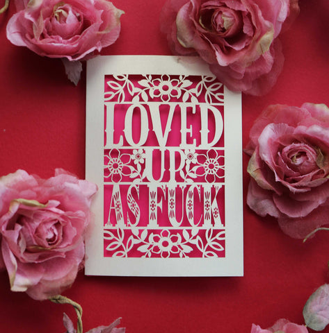 A funny Valentine's Day card, laser cut and made in the UK.  - A6 (small) / Shocking Pink