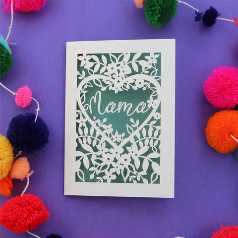 Cut out mothers day cards that say "mama" - A6 (small) / Sage