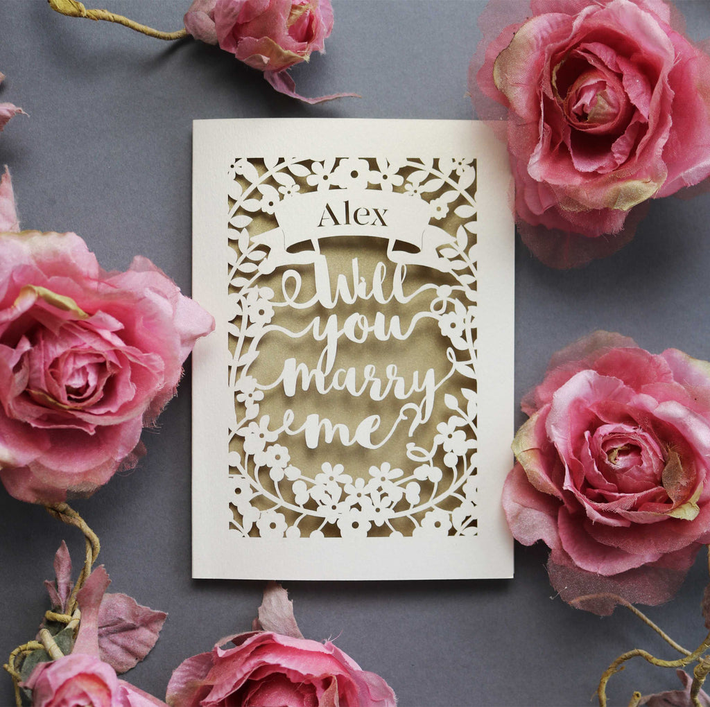 Papercut cards for proposals