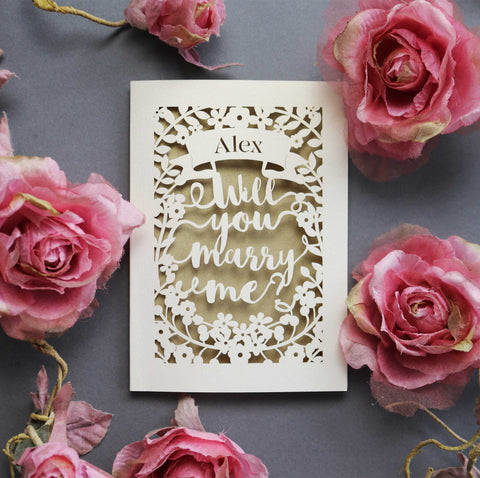 Papercut cards for proposals - A5 (large) / Gold Leaf