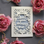 Laser cut proposal cards, personalised and made in the UK