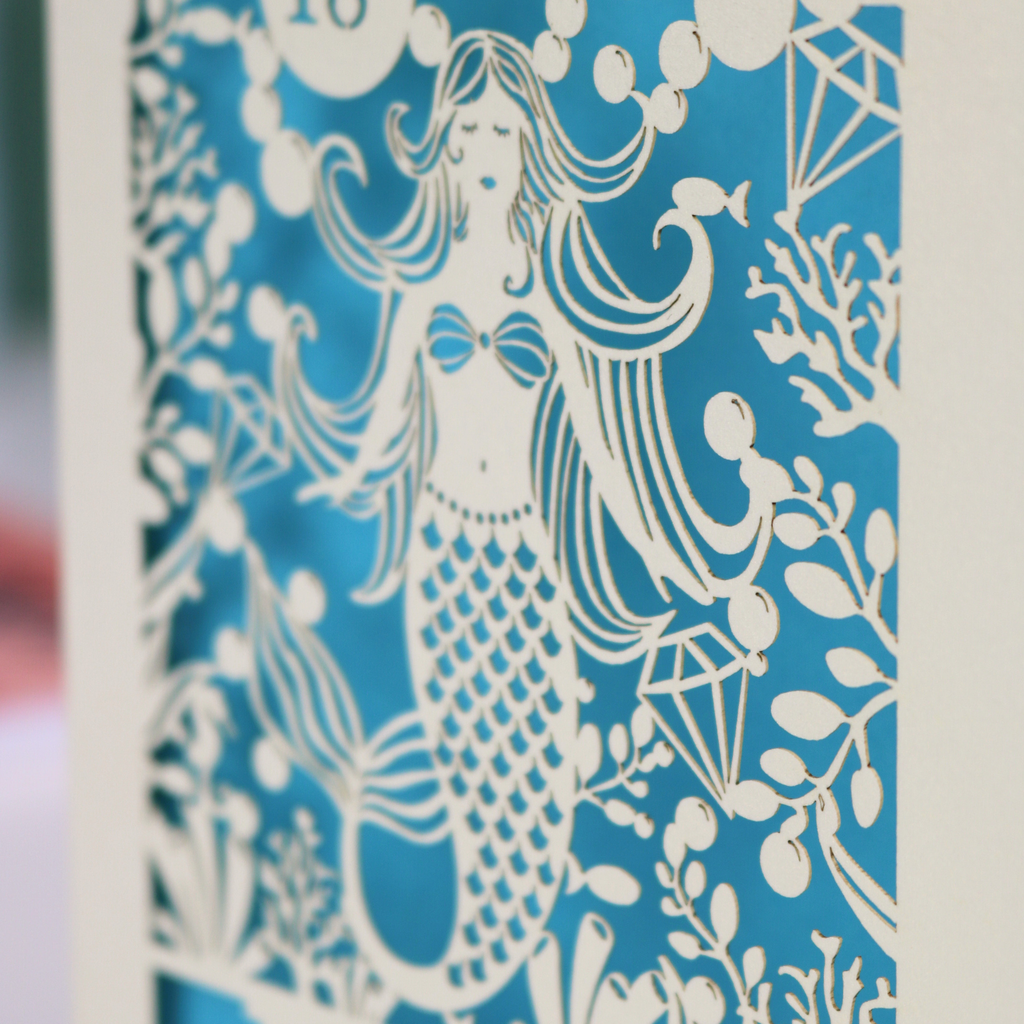 Personalised Papercut Mermaid Birthday Card