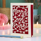 'Merry and Bright' Papercut Christmas Card
