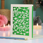 'Merry and Bright' Papercut Christmas Card
