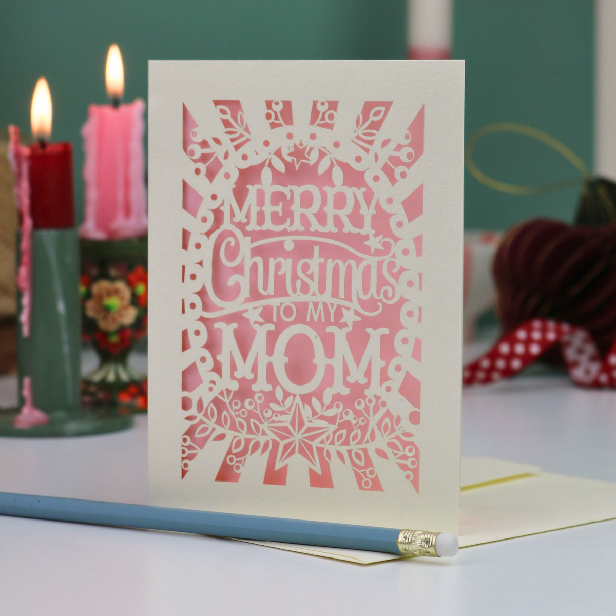 Papercut Mom Christmas Card