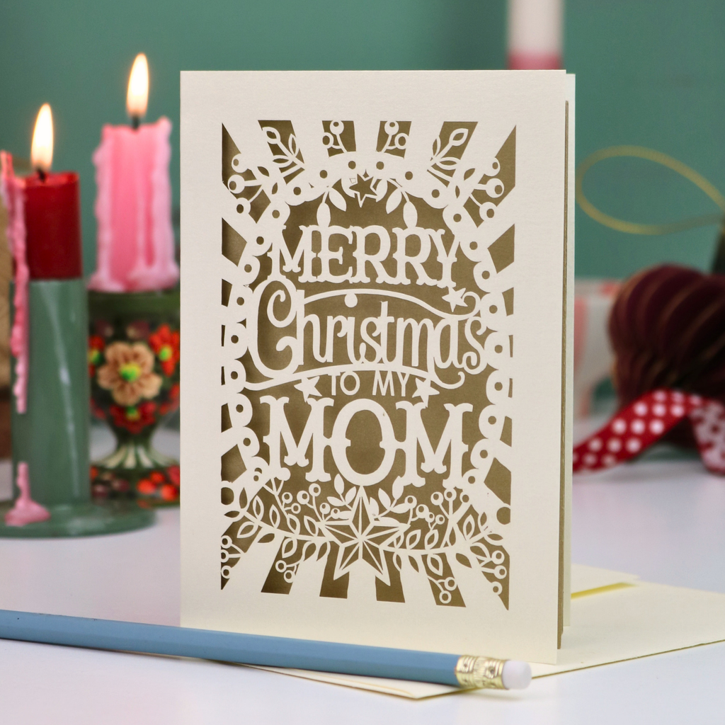 Papercut Mom Christmas Card