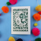 Personalised Moon Birthday card with decorative elements on a blue background