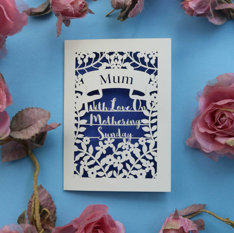 A cut out Mothers day card  - A5 (large) / Infra Violet