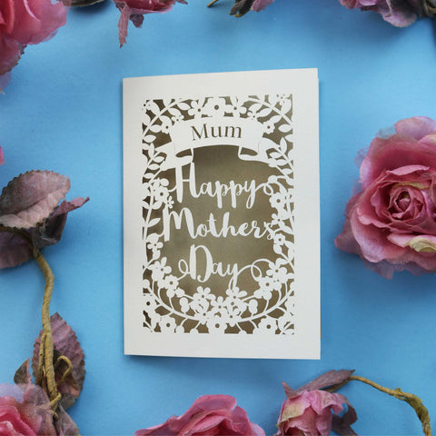A paper cut mothers day card - A5 / Gold Leaf