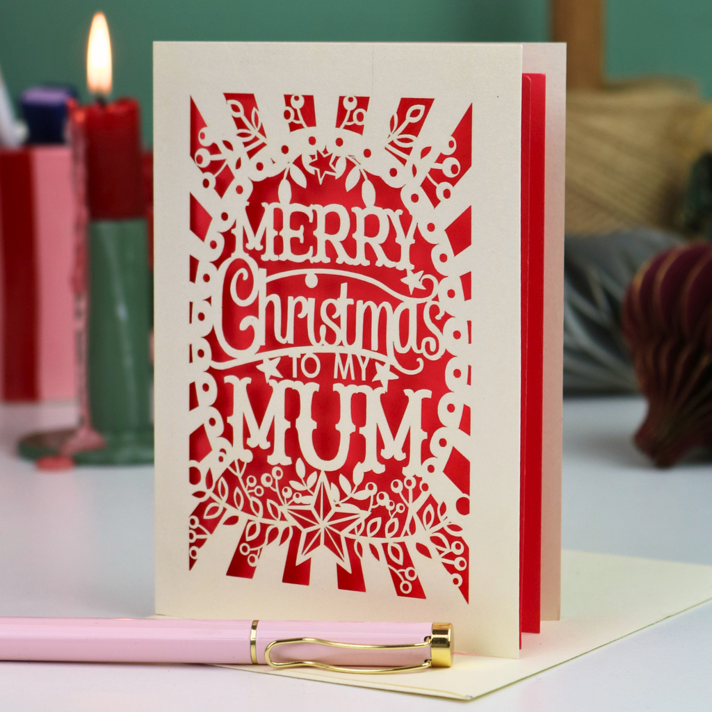 Papercut Mum Christmas Card