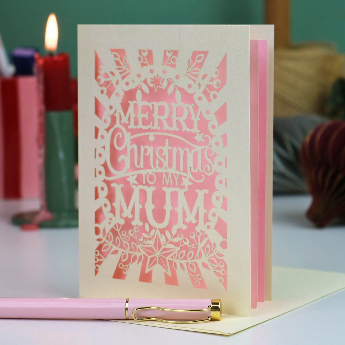 Papercut Mum Christmas Card