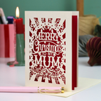 Papercut Mum Christmas Card