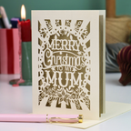Papercut Mum Christmas Card