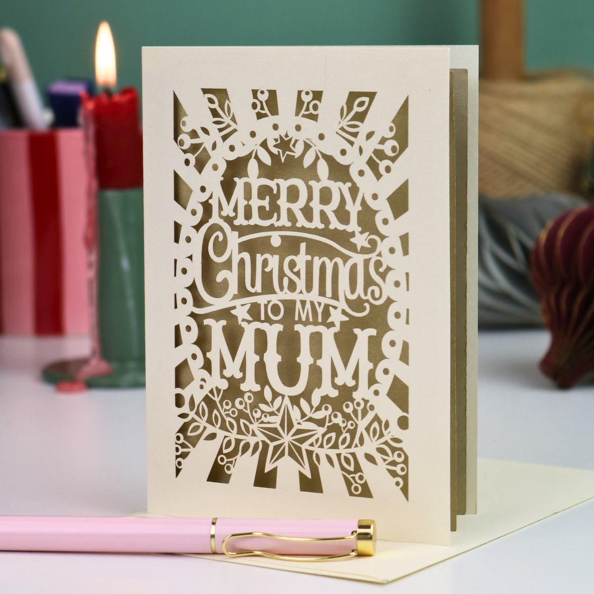 Papercut Mum Christmas Card