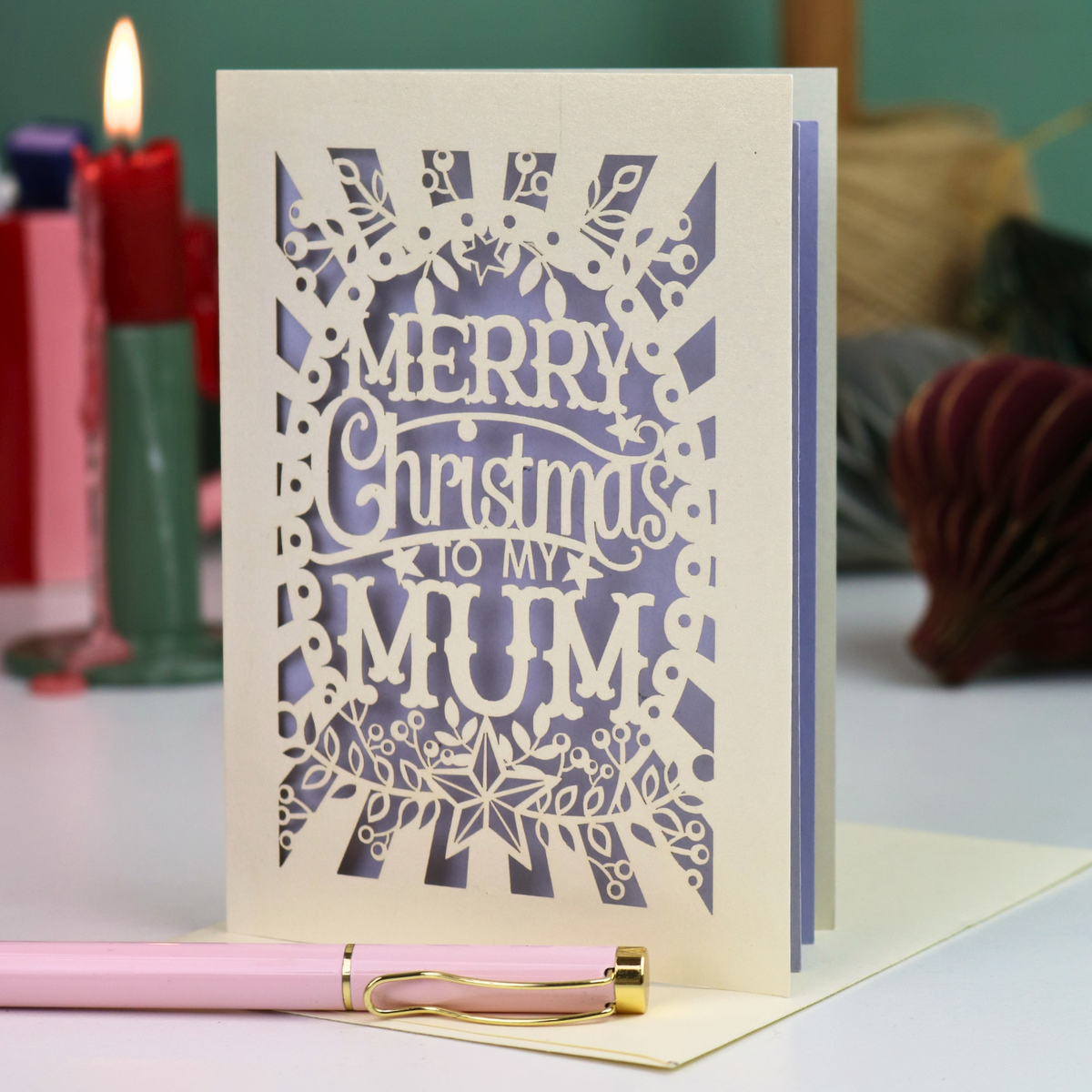 Papercut Mum Christmas Card