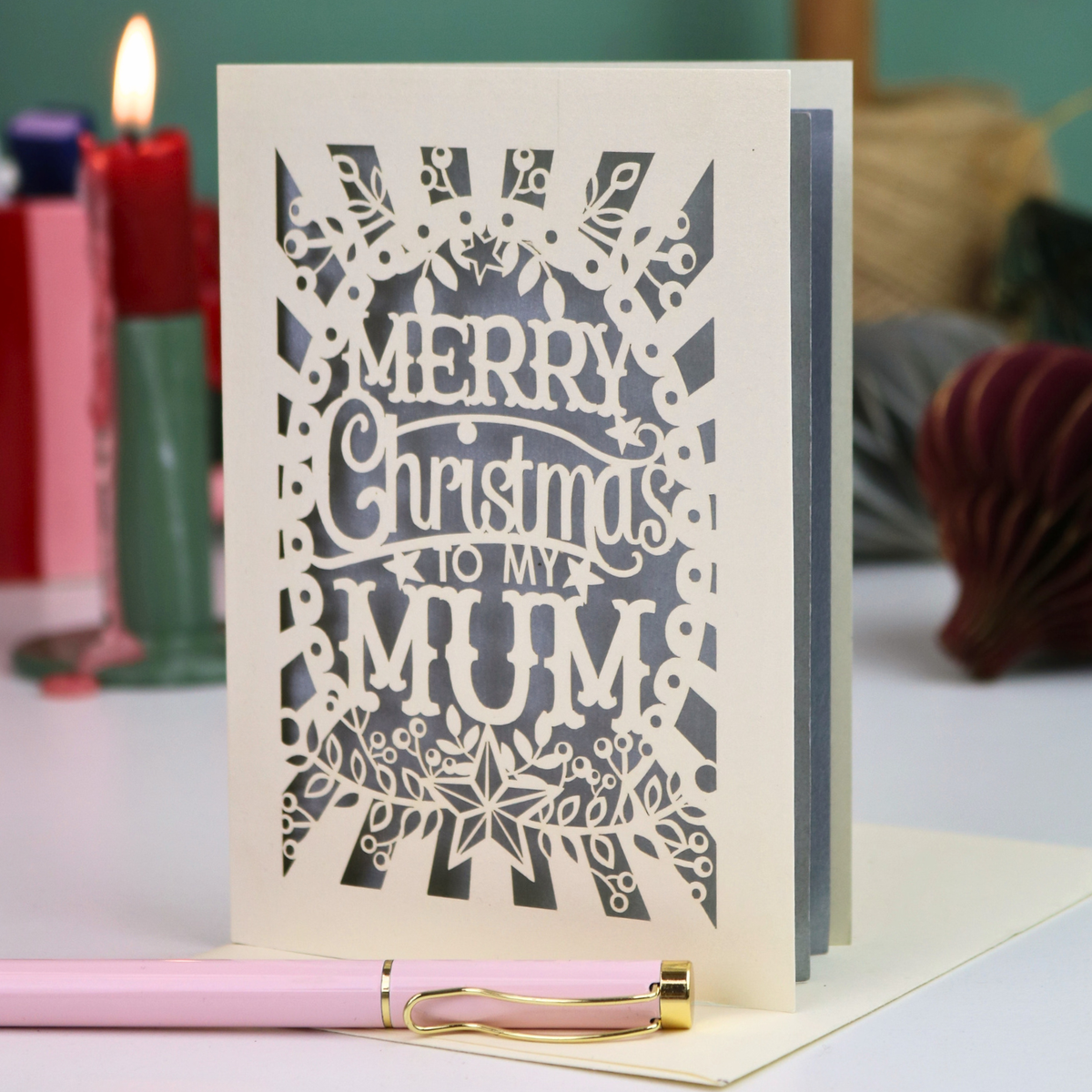 Papercut Mum Christmas Card