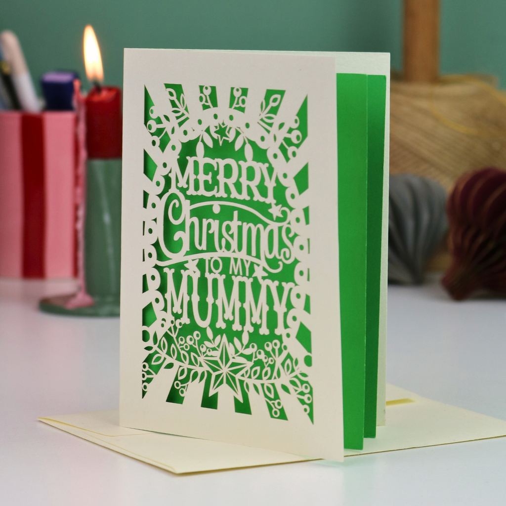 Papercut Mummy Christmas Card