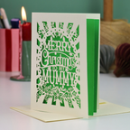 Papercut Mummy Christmas Card