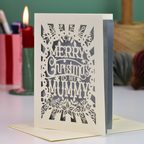 Papercut Mummy Christmas Card