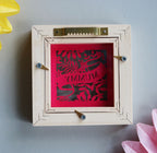 Small Square Framed Mummy Shocking Pink Papercut