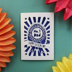 A unique laser cut Father's Day card featuring a rosette that says "No. 1 Dad" and "Happy Father's Day
