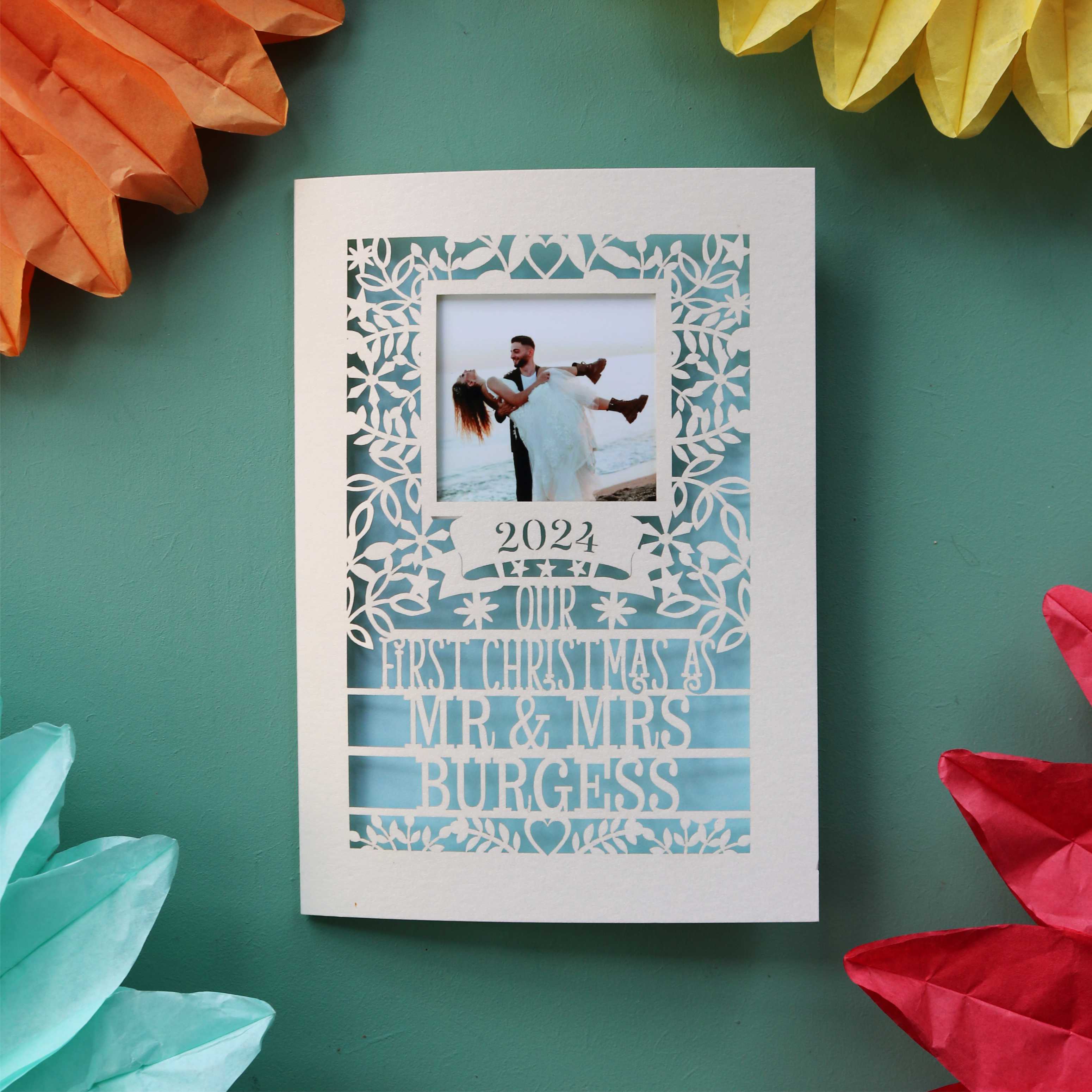 Mr & Mrs Our First Christmas Photo Card