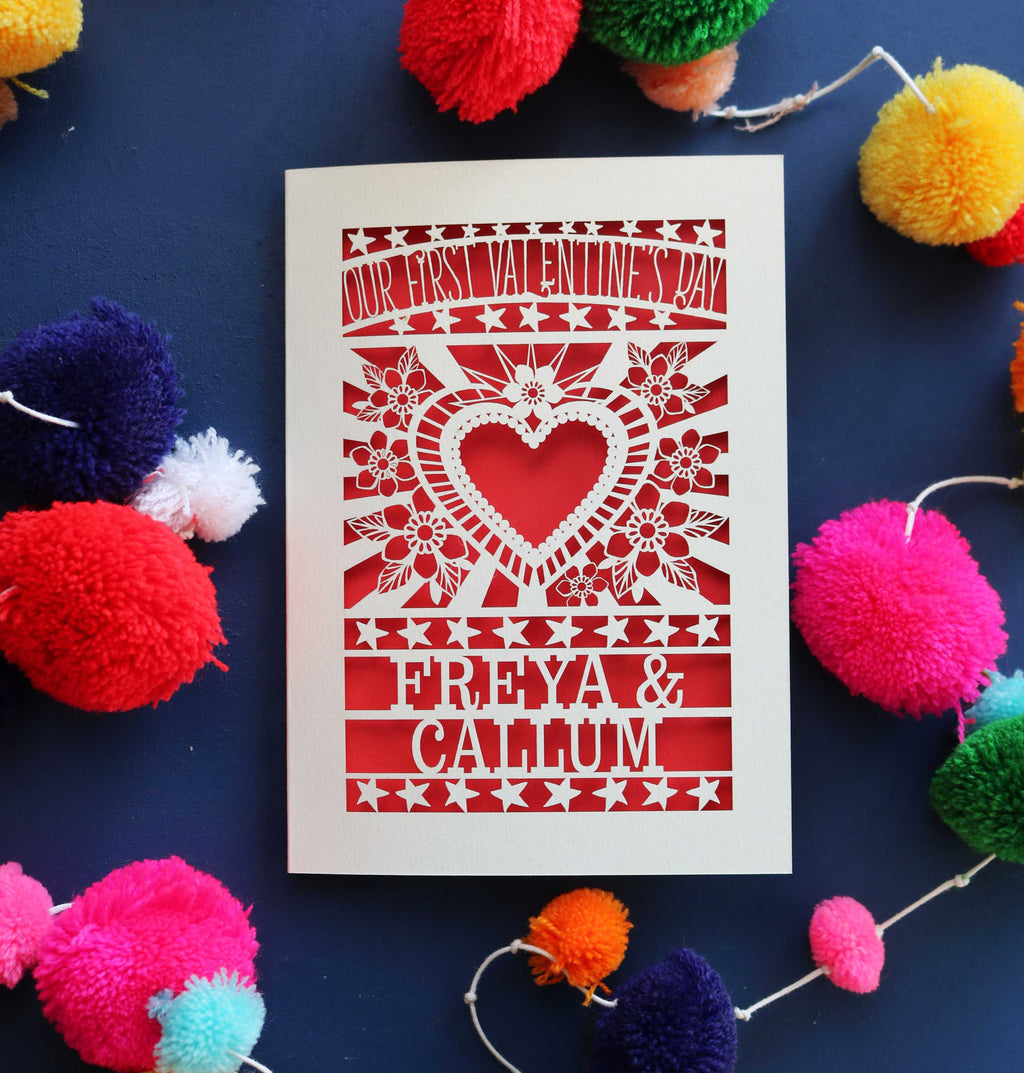 Our First Valentine's Laser Cut Card- Sacred Heart Design