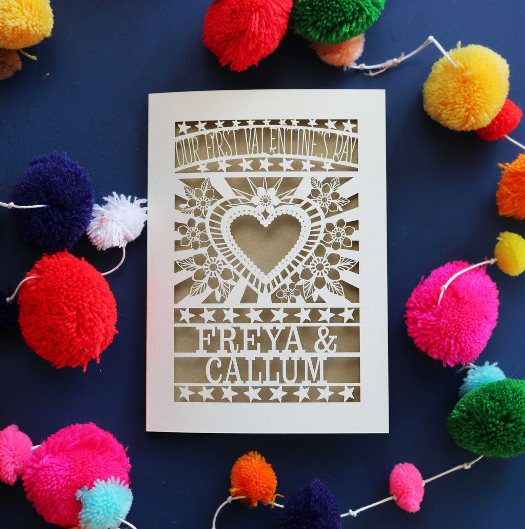 Our First Valentine's Laser Cut Card- Sacred Heart Design
