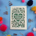 Personalised Anniversary Card - Laser Cut Heart Wedding Design