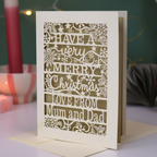 'Merry Christmas Love From' Snowflake Laser Cut Card