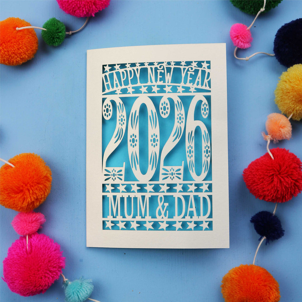 Personalised Papercut Happy New Year Card