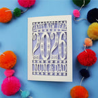 Personalised Papercut Happy New Year Card