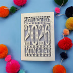 Personalised Papercut Happy New Year Card