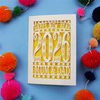 Personalised Papercut Happy New Year Card