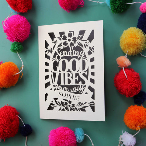 Good Vibes Personalised Card - A6 (small) / Urban Grey