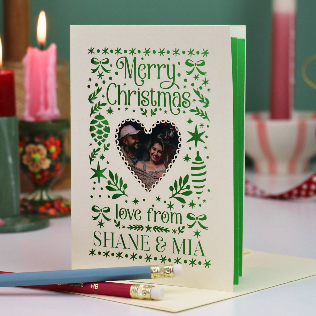 Christmas Photo Card - Folk Art Love From Design