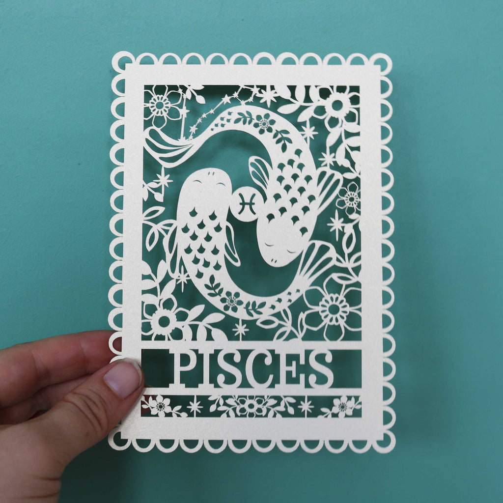 Pisces A6 papercut