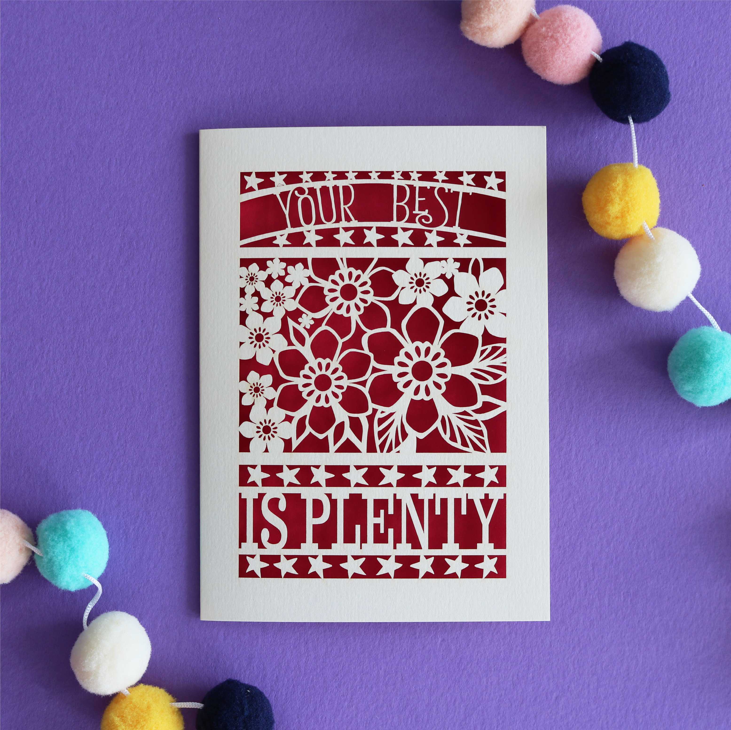 Your Best is Plenty Papercut Card