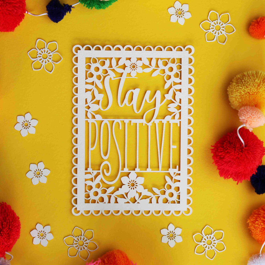 Stay Positive A6 Papercut Postcard