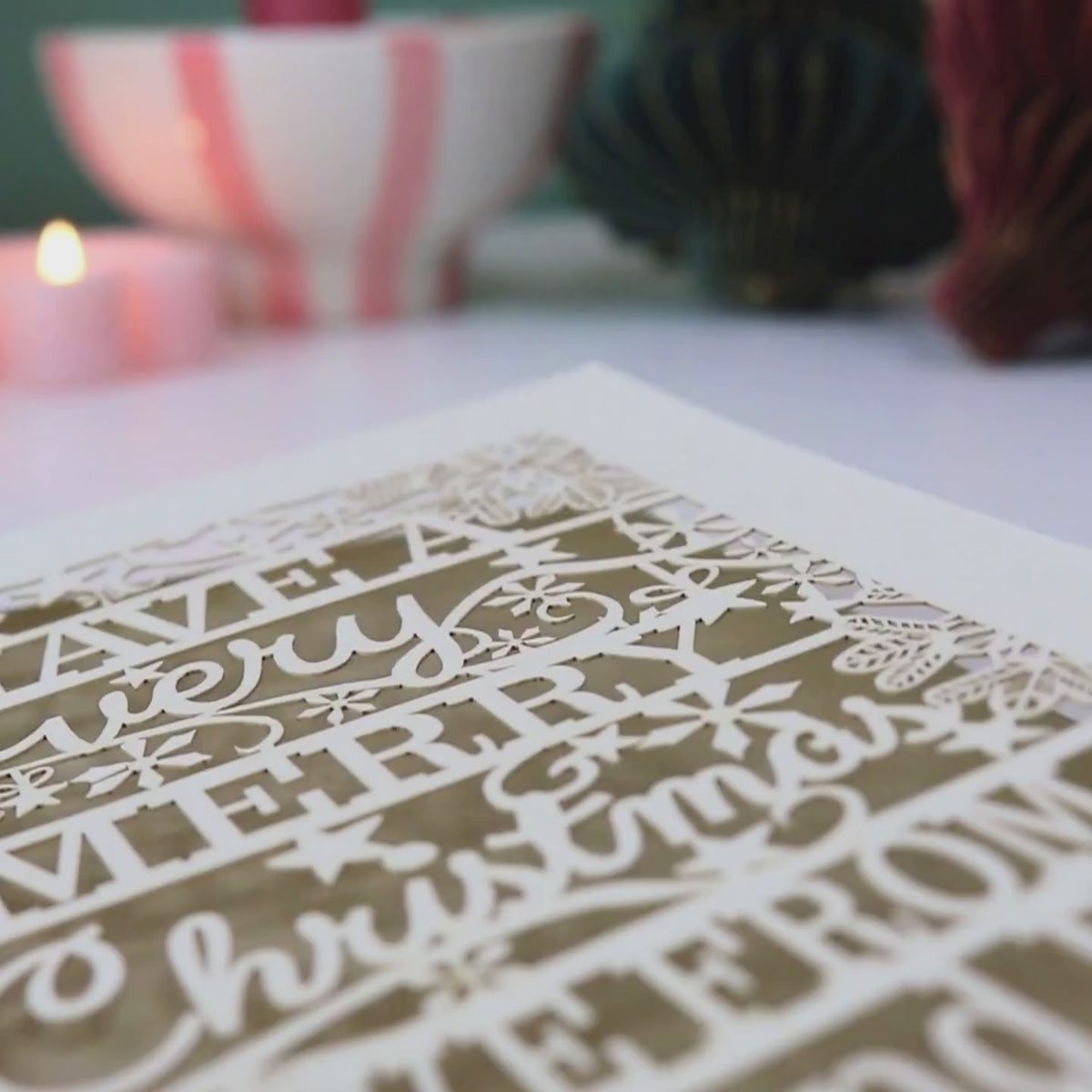 'Merry Christmas Love From' Snowflake Laser Cut Card