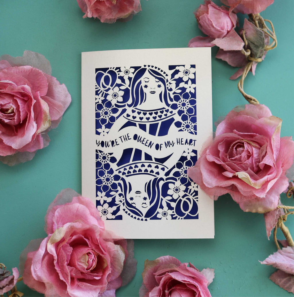 You're the Queen of My Heart laser cut card