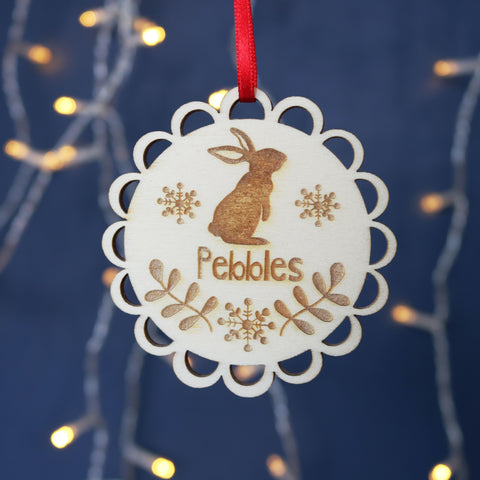 Personalised Rabbit Christmas Decoration