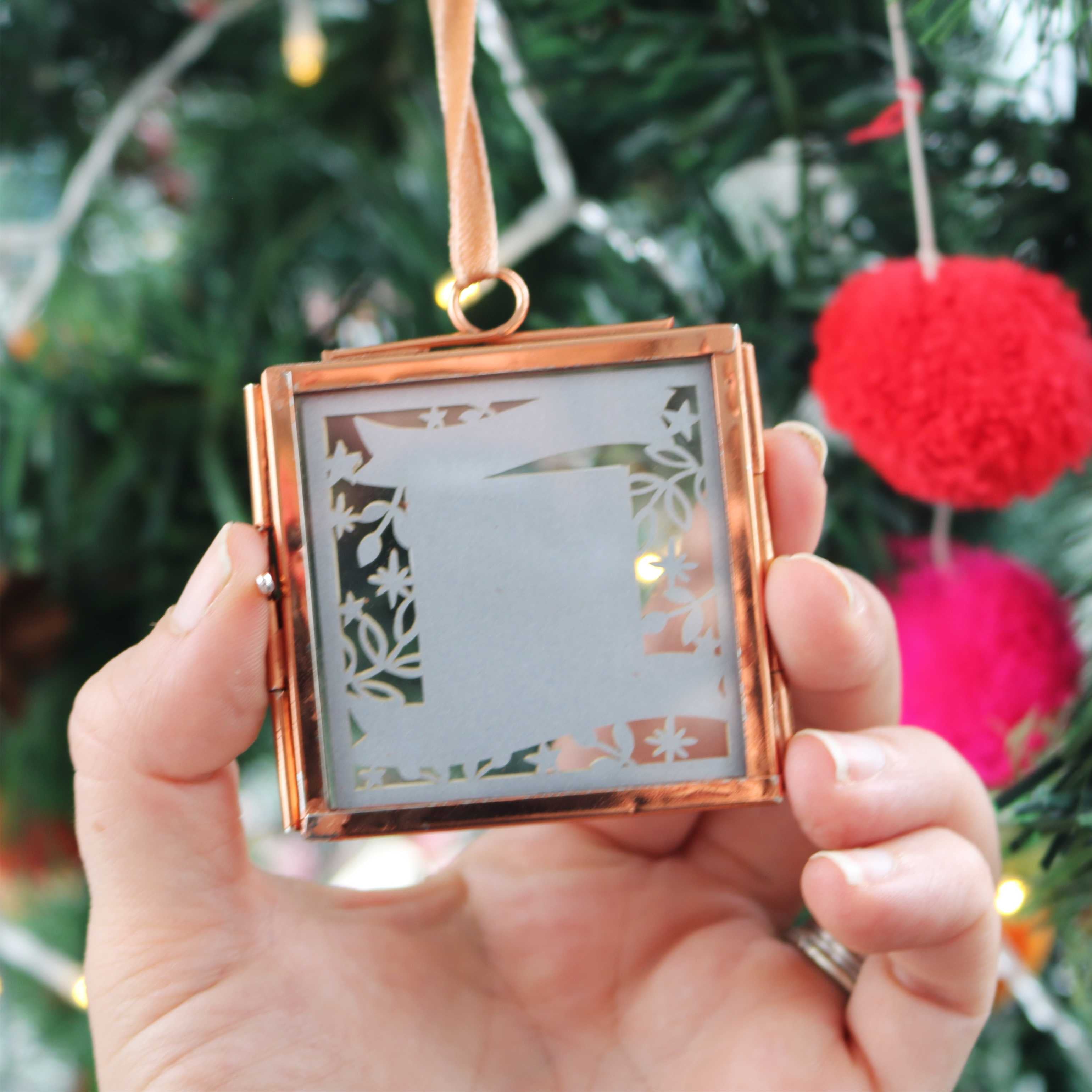 Papercut First Christmas Photo Decoration