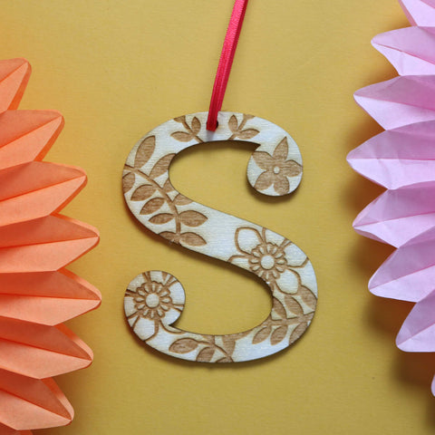 Assorted Letter S Wooden Engraved Hanging Decorations