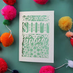 A laser cut card for injury recovery