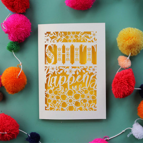 UK laser cut cards - A6 / Sunshine Yellow