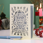 Papercut Sister Christmas Card