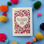 'Merry Christmas To My Amazing Sister' Personalised Christmas Card
