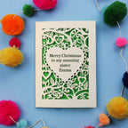 'Merry Christmas To My Amazing Sister' Personalised Christmas Card
